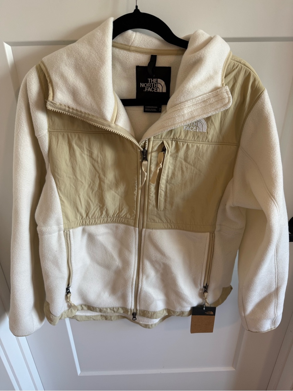 The North Face Denali Hoodie Gardenia White Polartec Fleece NWT S
